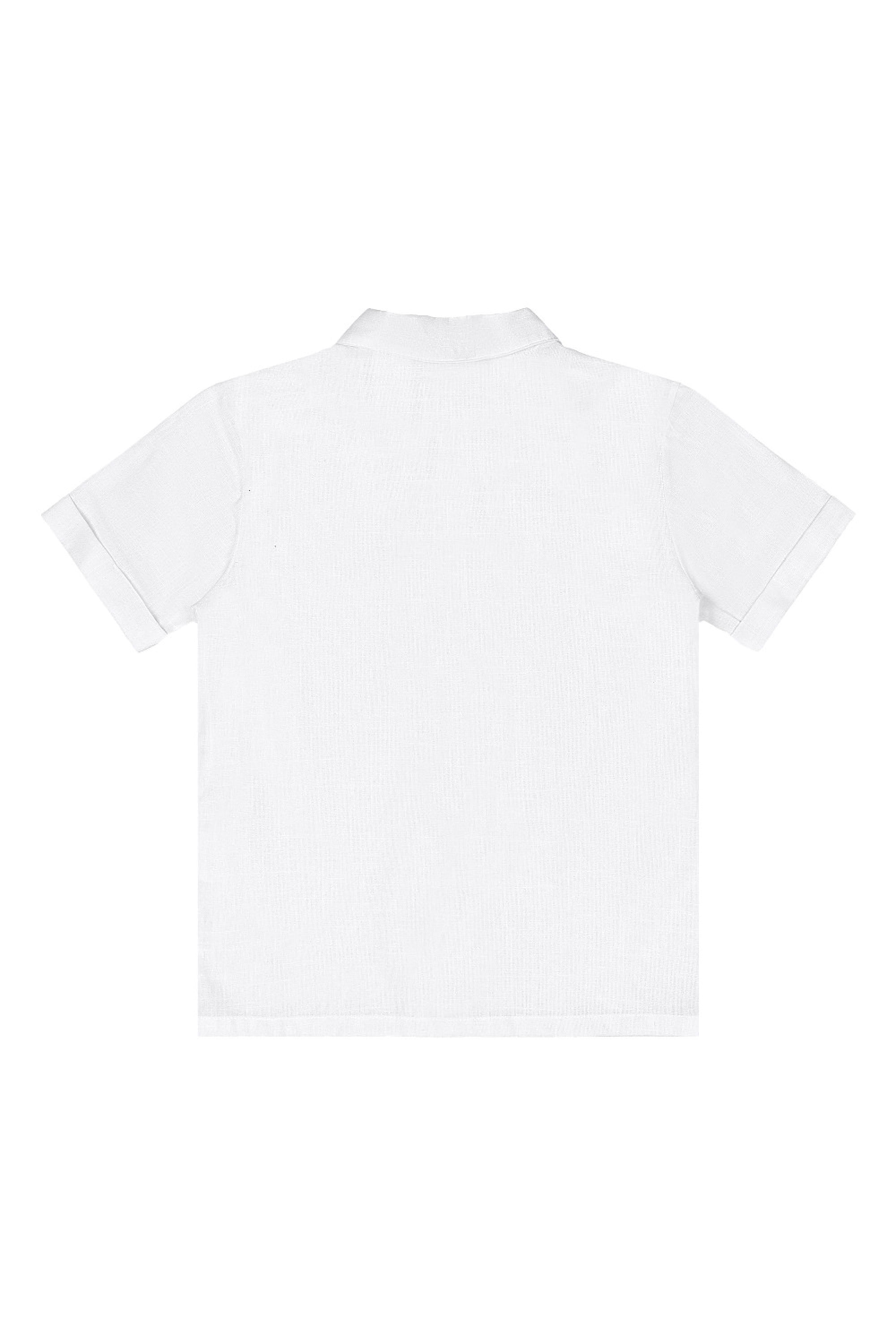 Conjunto Infantil com Camisa Social e Bermuda Sarjada (Branco) Quimby - Imagem 35